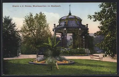 AK Krems a. d. Donau, Musikpavillon im Stadtpark