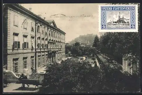 AK Salzburg, Blick in den Mirabellgarten