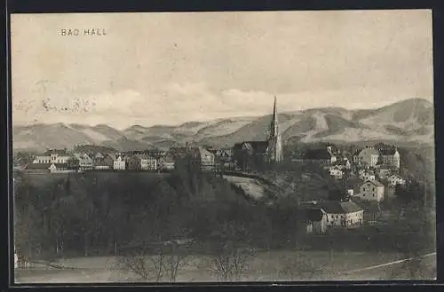 AK Bad Hall, Ortsansicht gegen die Berge