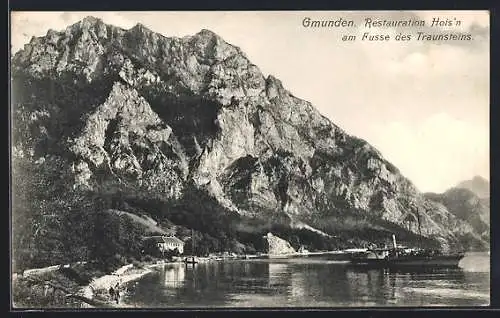 AK Gmunden, Restauration Hois`n am Fusse des Traunsteins