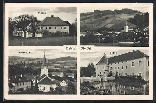 AK Gallspach, Pfarrhof, Pfarrkirche, Schloss, Ortsansicht