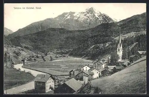 AK Sölden im Oetztal, Ortsansicht im Bergidyll