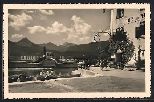 AK St. Wolfgang /Salzkammergut, Raddampfer Kaiser Franz Josef am Hafen