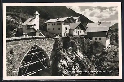 AK Grins, Römerbrücke mit Gedächtniskapelle