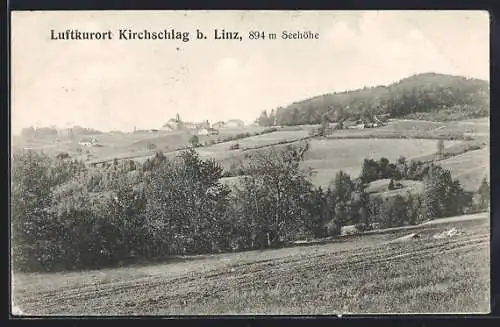 AK Kirchschlag b. Linz, Blick auf Luftkurort mit Kirche