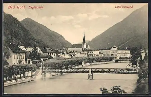 AK Bad Ischl, Blick auf die Esplanade