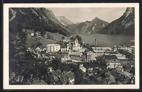 AK Ebensee, Ortsansicht vom Kalvarienberg