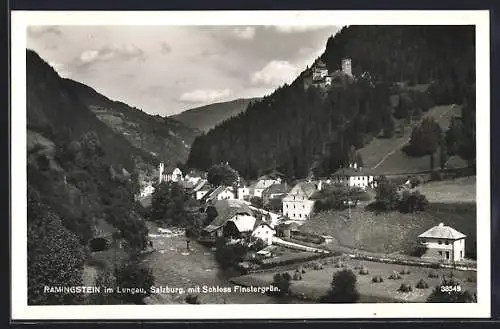 AK Ramingstein im Lungau, Ortsansicht mit Schloss Finstergrün