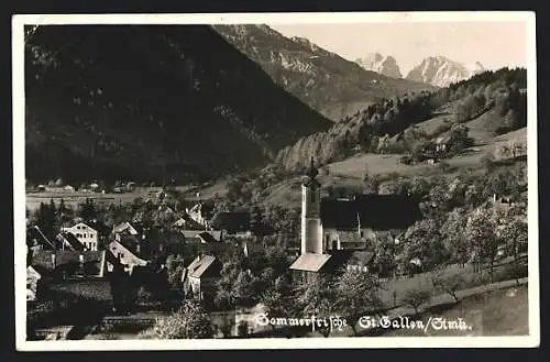 AK St. Gallen /Stmk., Teilansicht mit der Kirche