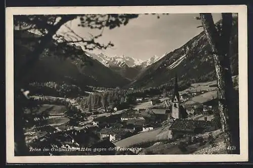 AK Trins im Gschnitztal, Ortsansicht gegen die Feuersteine