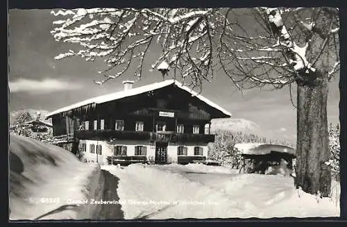 AK Oberau-Wildschönau, Gasthof Zauberwinkel im Schnee