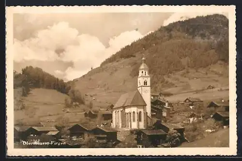 AK Obermauern-Virgen, Ortspartie mit der Wallfahrtskirche Maria Schnee