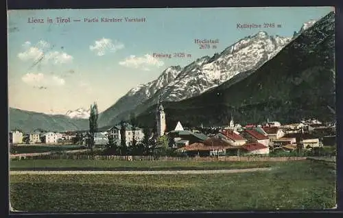 AK Lienz, Ortsansicht mit Freiung, Hochstadtl, Kellspitze