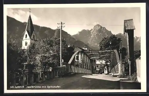 AK Lienz, Iselbrücke mit Spitzkofel