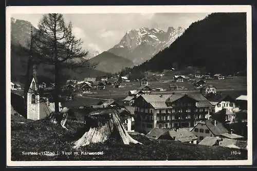 AK Seefeld, Ortsansicht mit Karwendel