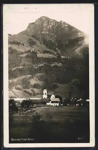 AK Oberndorf, Ortsansicht mit Horn