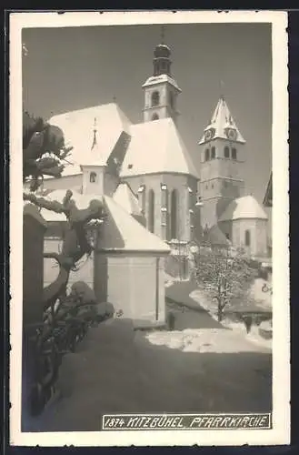 AK Kitzbühel, Pfarrkirche im Winter