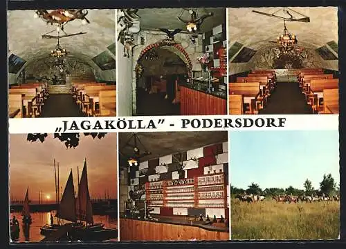 AK Podersdorf /Burgenland, Restaurant Heurigenschenke Jagakölla, Bes. N. u. K. Karner, Weinberggasse 1a