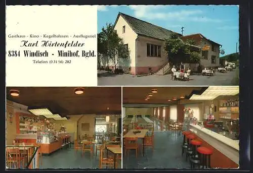 AK Windisch-Minihof, Gasthaus von Karl Hirtenfelder mit Innenansichten