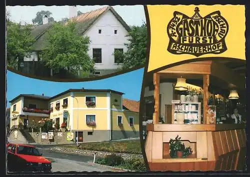 AK Aschau /Burgenland, Gasthaus-Pension Fürst mit Innenansicht