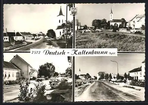 AK Deutsch-Kaltenbrunn, Ortspartien mit Blick zur Kirche