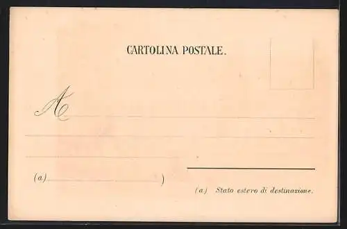 Lithographie Genova, Palazzo Doria mit Parkanlage