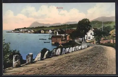 AK Molde, Ortspanorama an der Uferpromenade