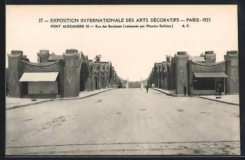 AK Paris, Exposition des Arts décoratifs 1925, Pont Alexander III.-Rue des Boutiques