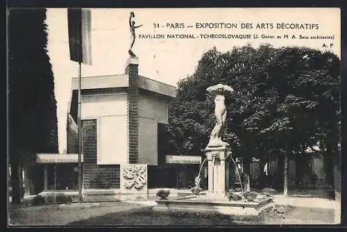 AK Paris, Exposition des Arts décoratifs 1925, Pavillon National-Tschècoslovaquie