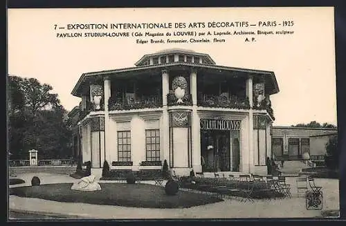 AK Paris, Exposition Internationale des Arts Decoratifs 1925, Pavillon Studium-Louvre