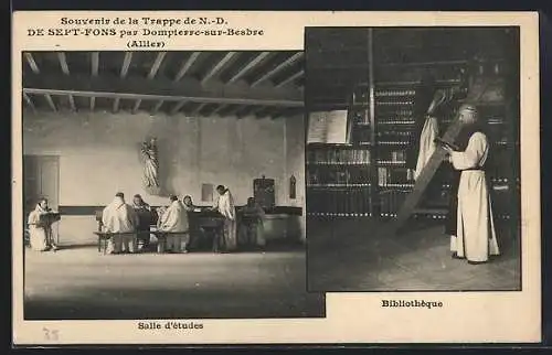 AK Sept-Fons, La Trappe de N.-D., Salle d`études, Bibliothèque