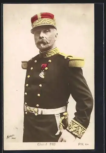 AK Général Pau, Portrait in Uniform mit Epauletten