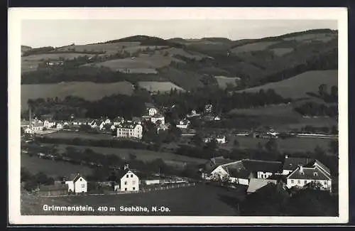 AK Grimmenstein, Ortsansicht aus der Vogelschau