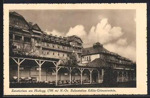 AK Edlitz-Grimmenstein, Sanatorium am Hochegg, Betten im Freien