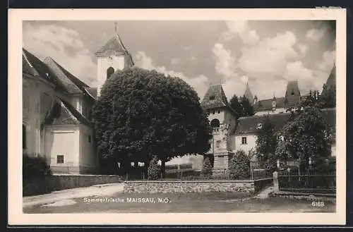 AK Maissau, Ortspartie mit Kirche