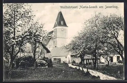 AK Maria-Laach am Jauerling, Blick auf die Wallfahrtskirche