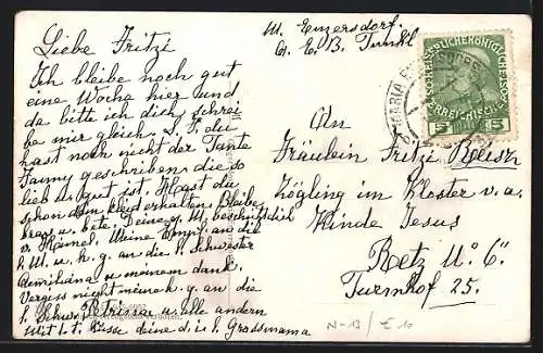 AK Maria Enzersdorf, Rauchkogel und Taube mit Brief