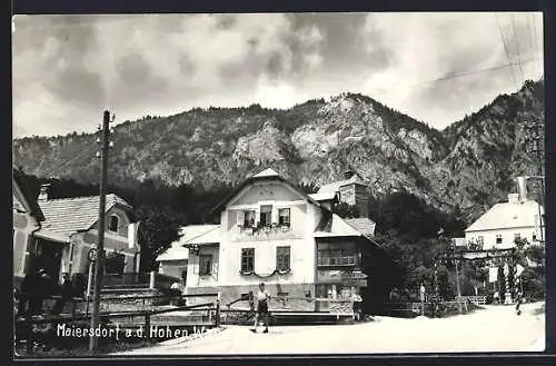 AK Maiersdorf a. d. Hohen Wand, Ortsansicht mit Blick die Berge hoch