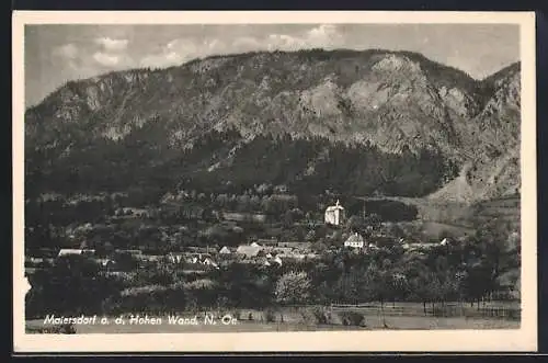 AK Maiersdorf a. d. Hohen Wand, Panorama mit den Bergen