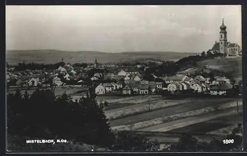 AK Mistelbach, Panorama mit Kirche