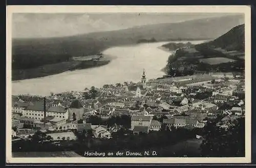 AK Hainburg an der Donau, Ausblick von der Burg aus