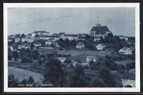 AK Haag, Blick von der Bahnseite auf den Ort