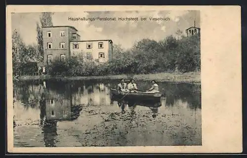 AK Hochstedt / Thür., Haushaltungs-Pensionat mit Boot