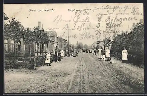 AK Schacht - Audorf, Blick in die Dorfstrasse