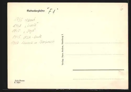 AK Flottenbegleiter F3 auf der Fahrt, Kriegsmarine