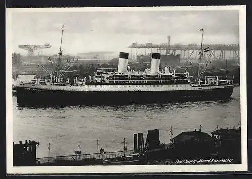 AK Hamburg, Passagierschiff Monte Sarmiento im Hafen