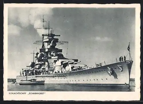 AK Schlachtschiff Scharnhorst heizt die Kessel an, Kriegsmarine