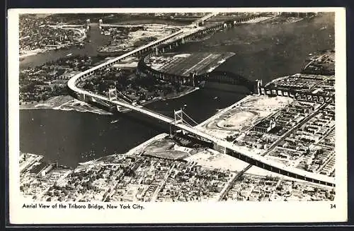 AK New York, NY, Aerial View of the Triboro Bridge