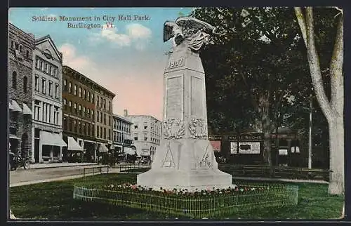 AK Burlington, VT, Soldiers Monument in City Hall Park