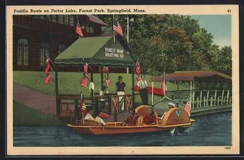 AK Springfield, MA, Paddle Boats on Porter Lake, Forest Park